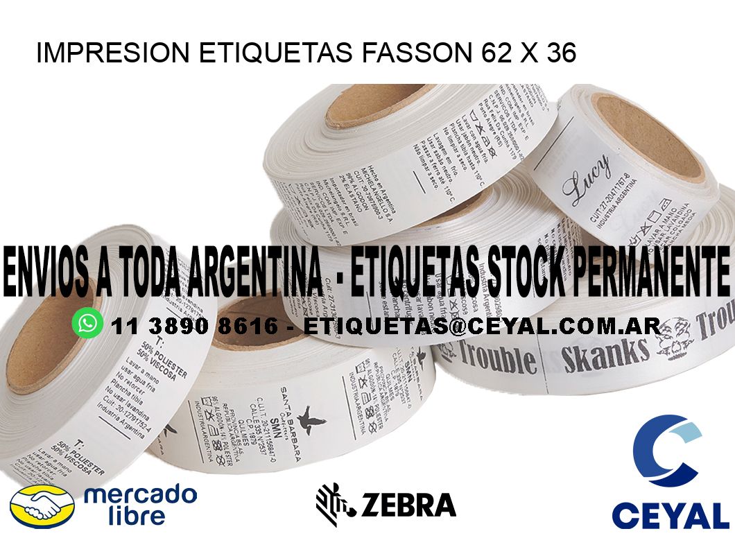 IMPRESION ETIQUETAS FASSON 62 x 36