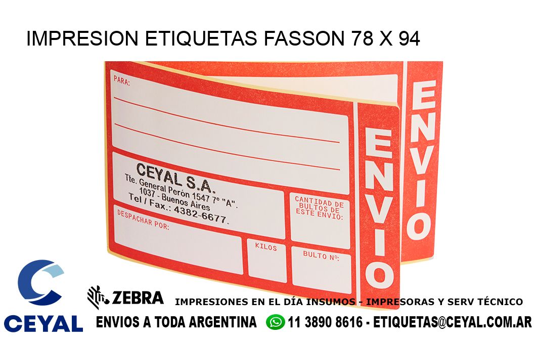 IMPRESION ETIQUETAS FASSON 78 x 94