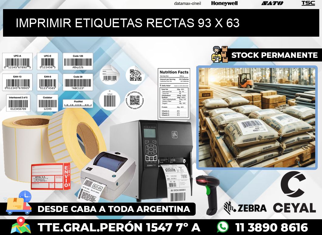 IMPRIMIR ETIQUETAS RECTAS 93 x 63