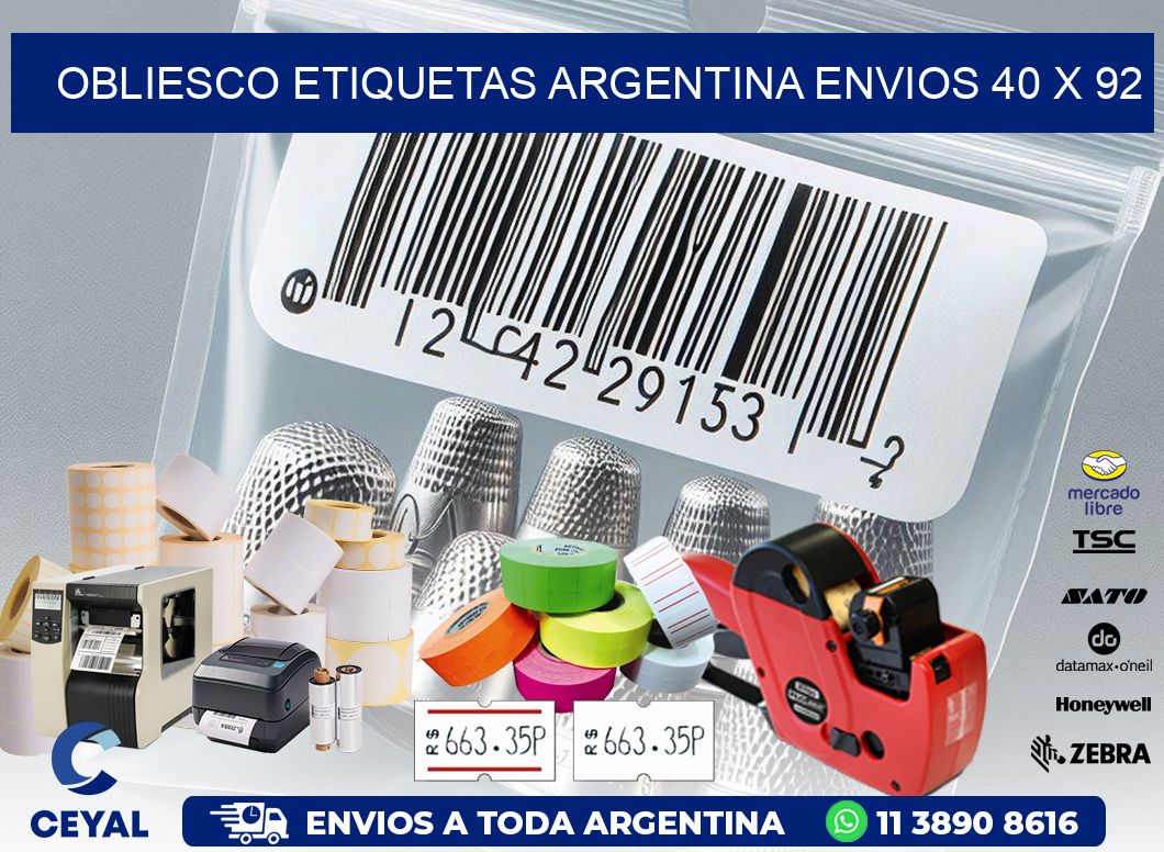OBLIESCO ETIQUETAS ARGENTINA ENVIOS 40 x 92