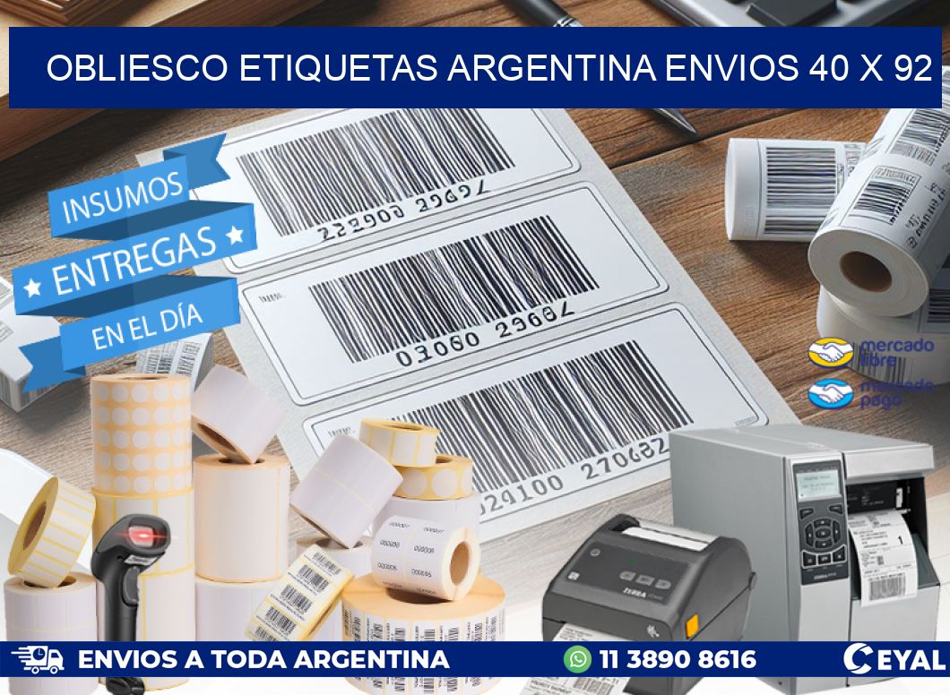 OBLIESCO ETIQUETAS ARGENTINA ENVIOS 40 x 92