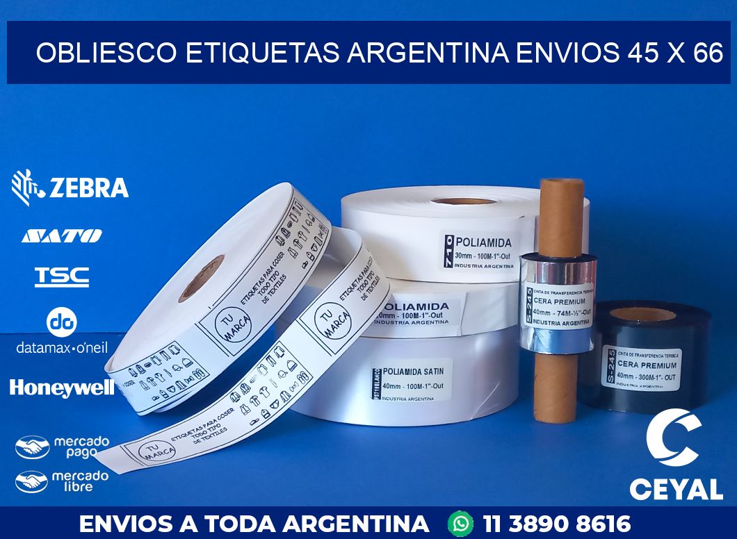 OBLIESCO ETIQUETAS ARGENTINA ENVIOS 45 x 66