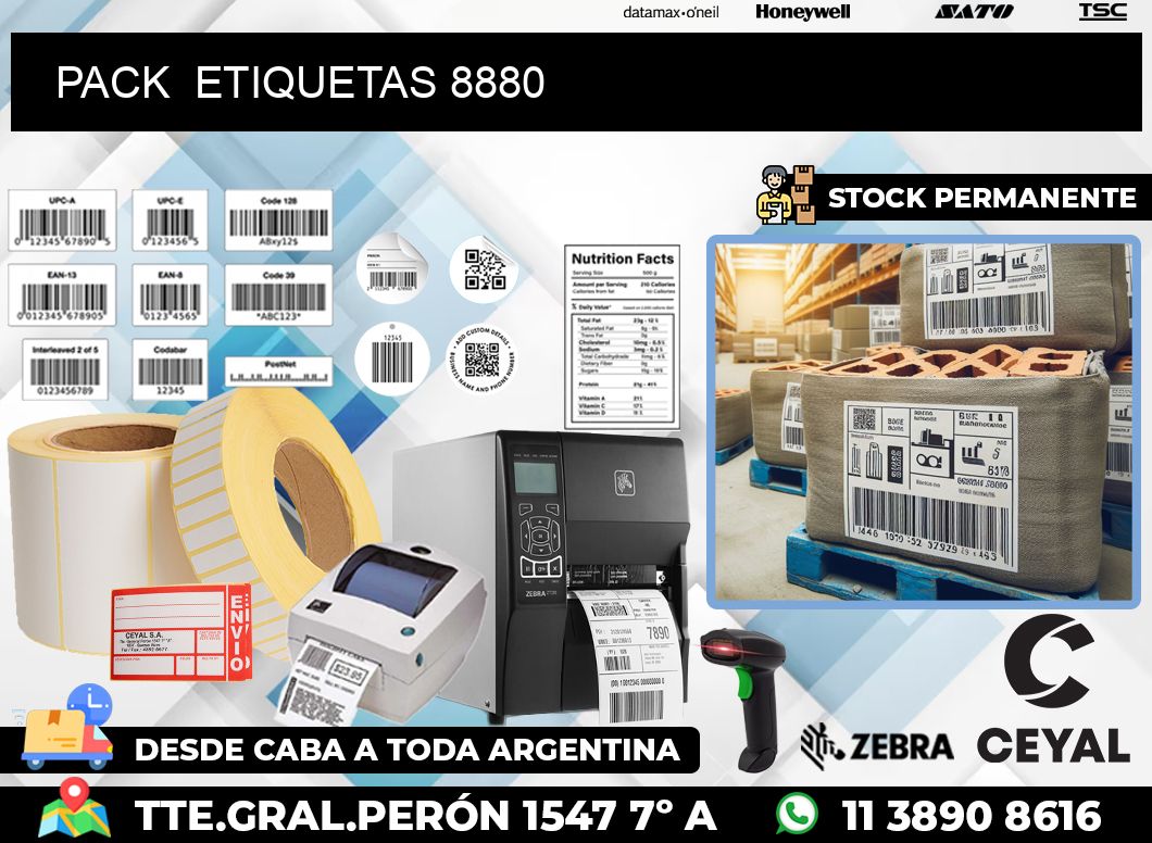 PACK  ETIQUETAS 8880