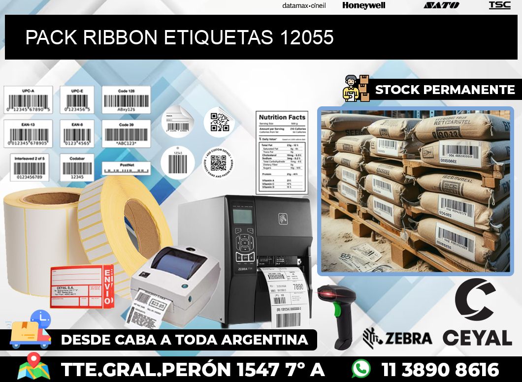 PACK RIBBON ETIQUETAS 12055