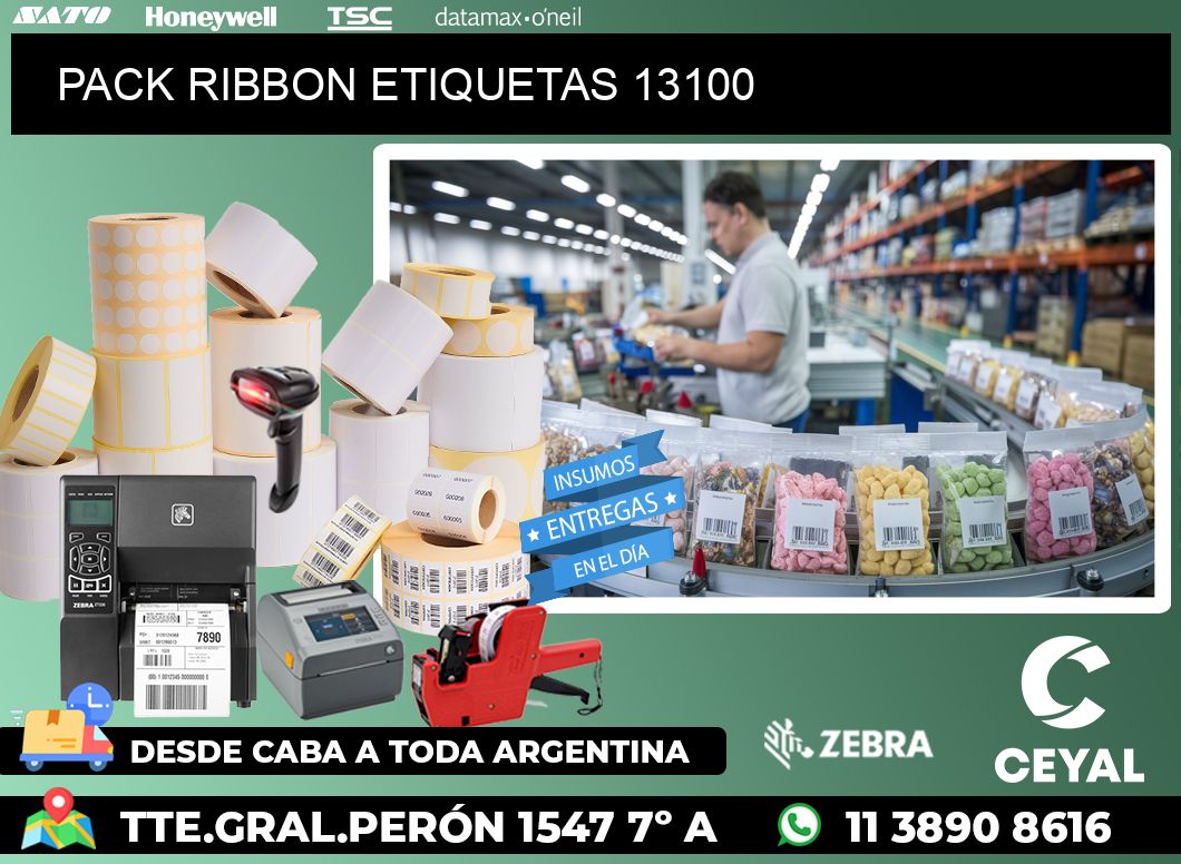 PACK RIBBON ETIQUETAS 13100