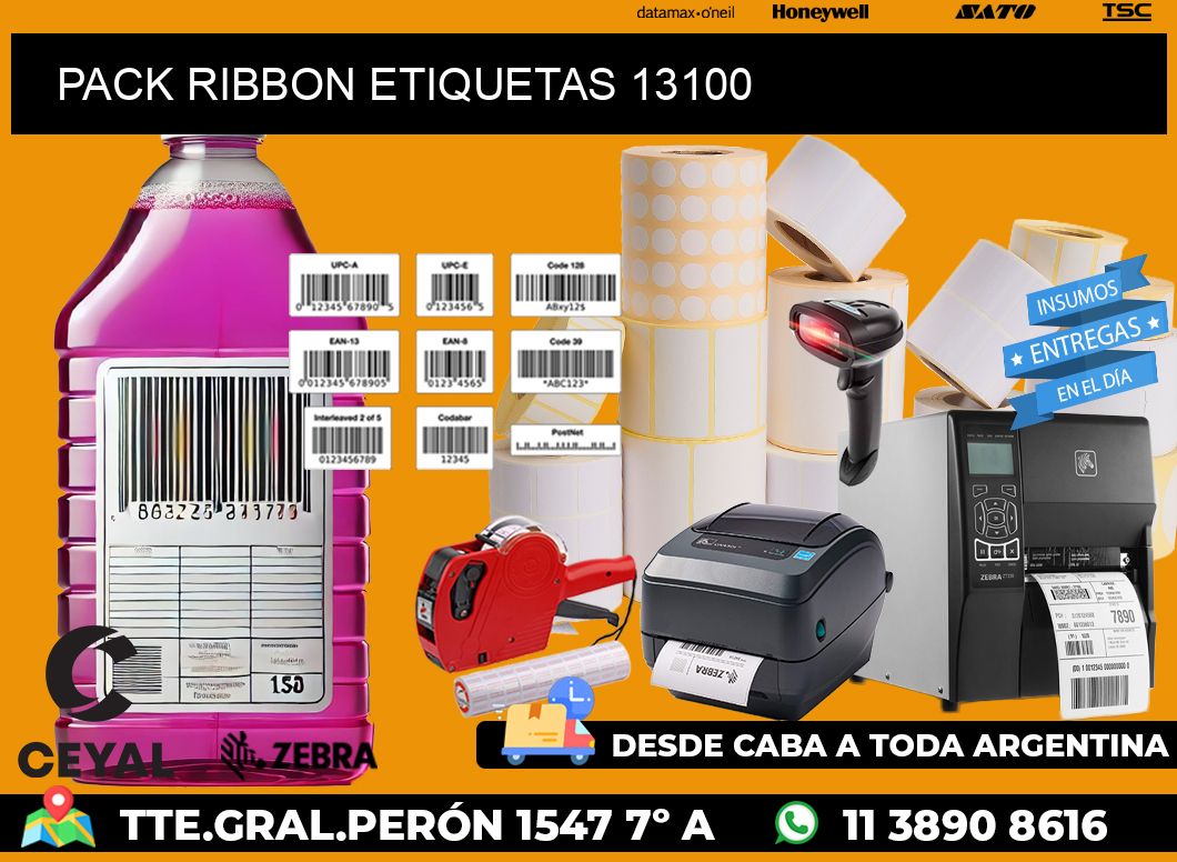 PACK RIBBON ETIQUETAS 13100