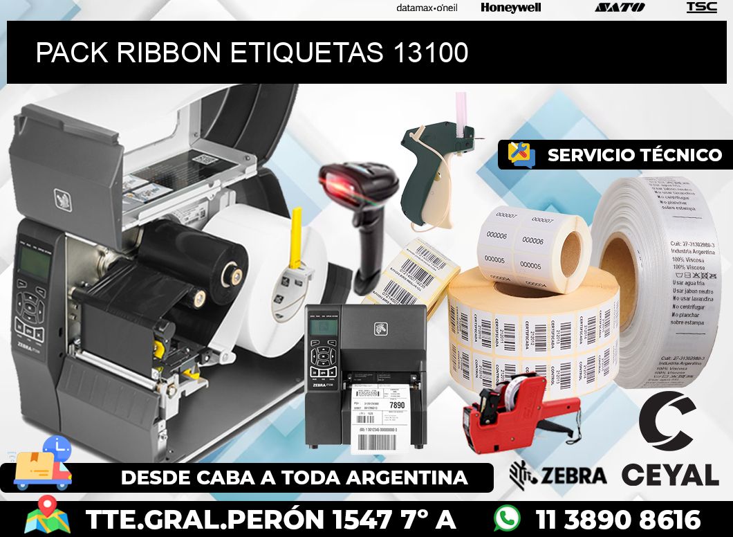 PACK RIBBON ETIQUETAS 13100