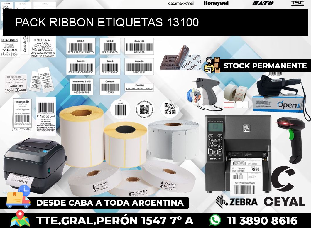 PACK RIBBON ETIQUETAS 13100