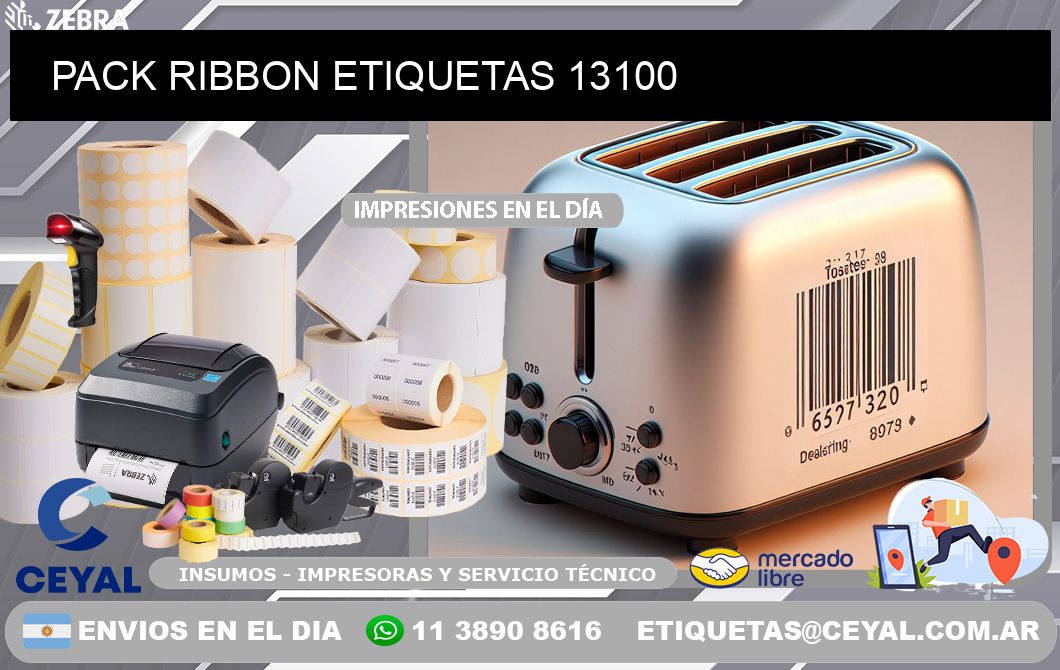 PACK RIBBON ETIQUETAS 13100