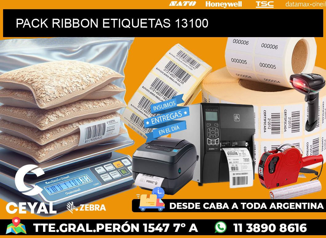 PACK RIBBON ETIQUETAS 13100