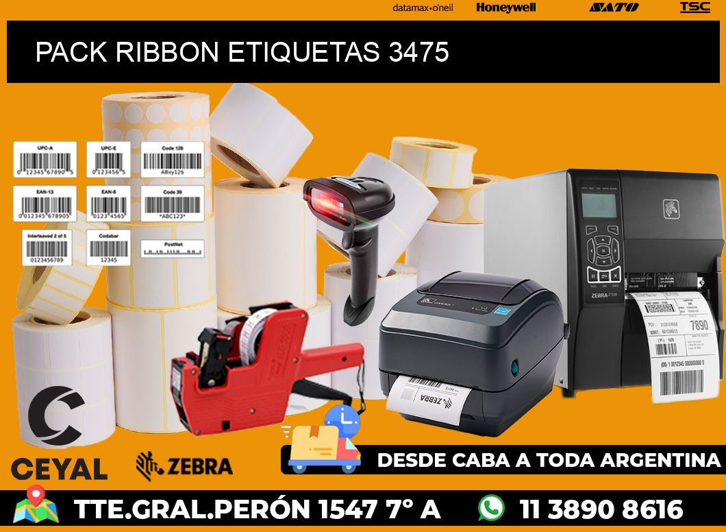 PACK RIBBON ETIQUETAS 3475