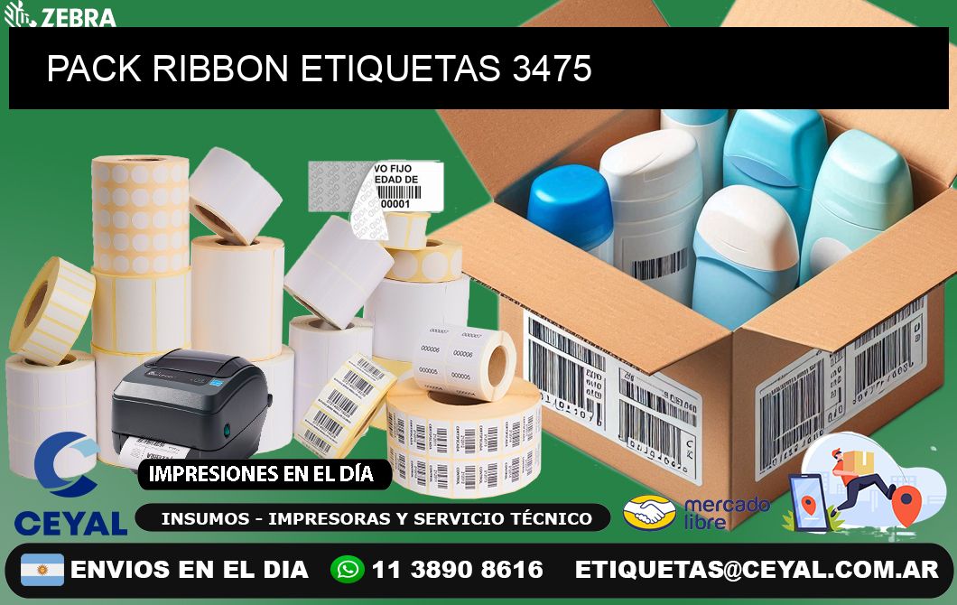 PACK RIBBON ETIQUETAS 3475