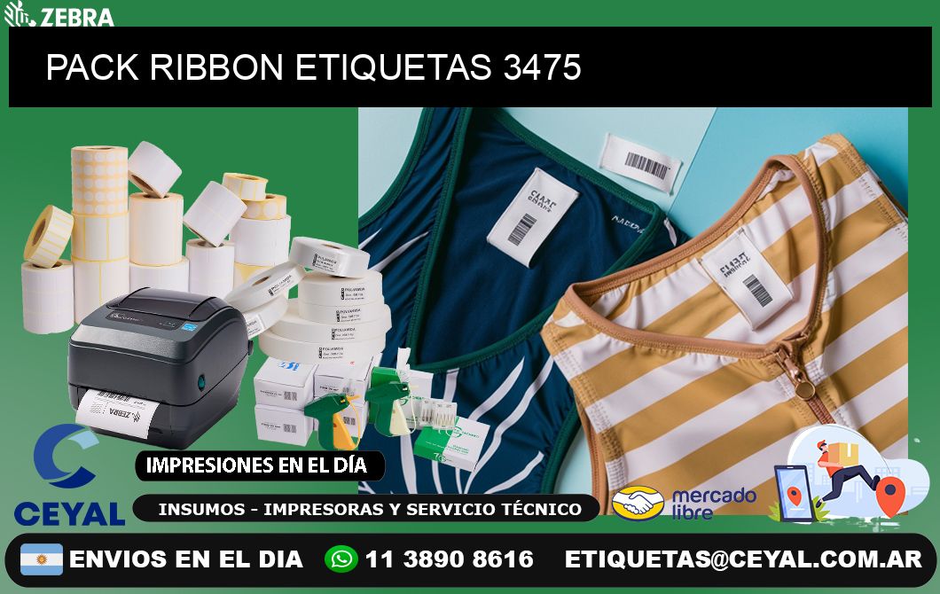 PACK RIBBON ETIQUETAS 3475