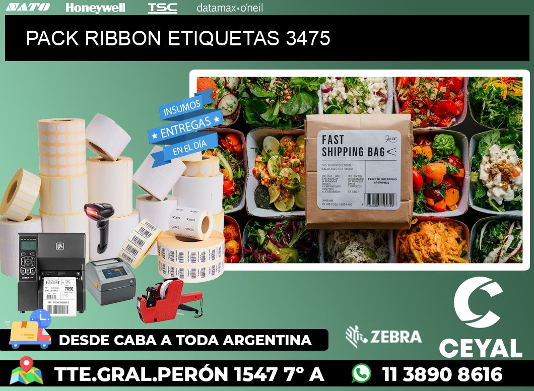 PACK RIBBON ETIQUETAS 3475