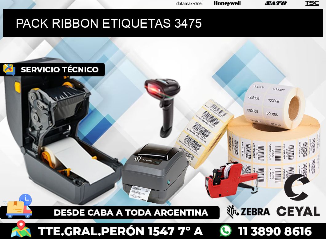 PACK RIBBON ETIQUETAS 3475