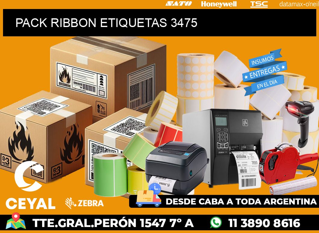 PACK RIBBON ETIQUETAS 3475