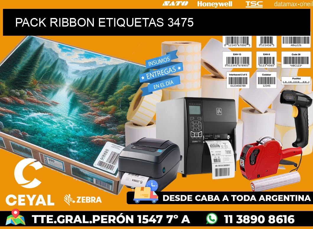 PACK RIBBON ETIQUETAS 3475