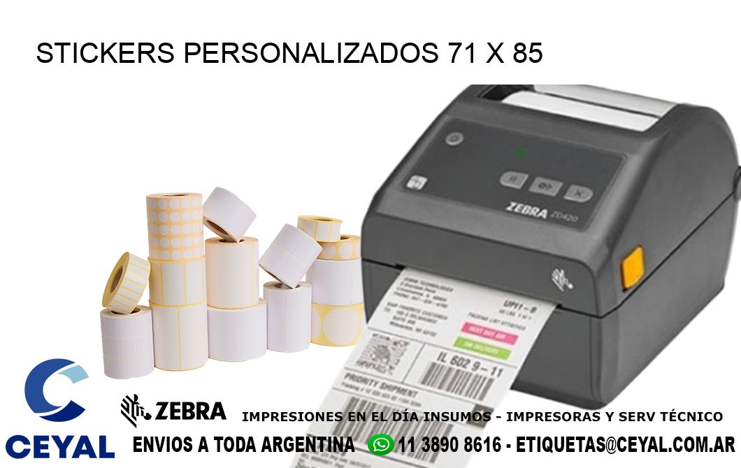 STICKERS PERSONALIZADOS 71 x 85