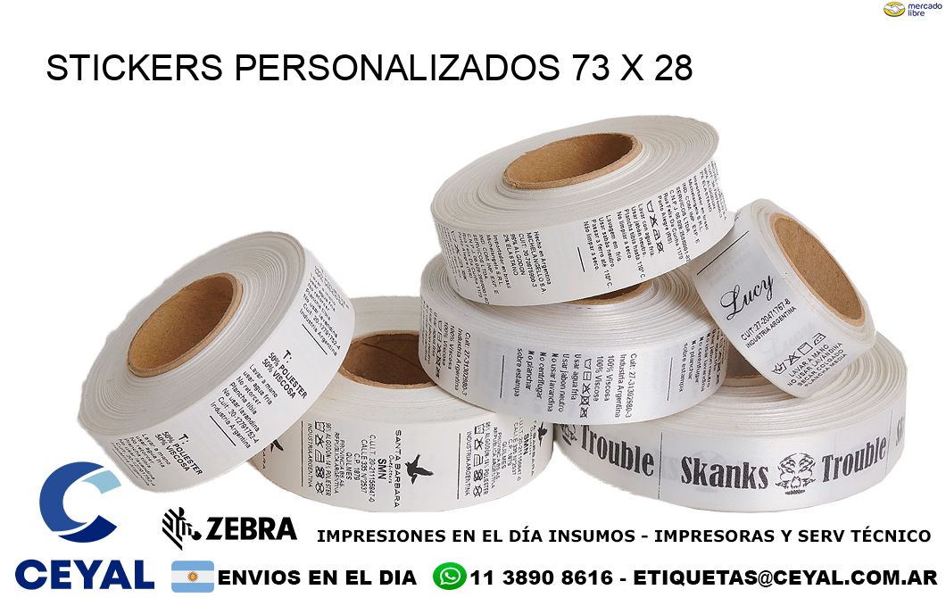 STICKERS PERSONALIZADOS 73 x 28