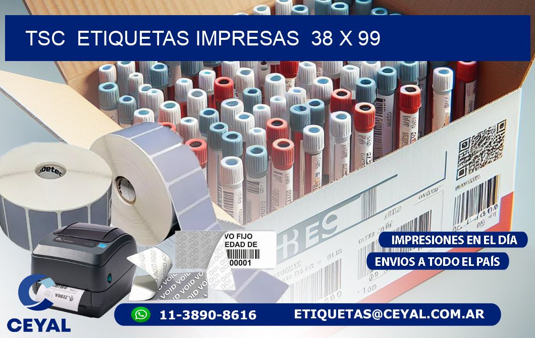 TSC  ETIQUETAS IMPRESAS  38 x 99