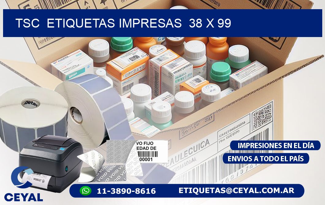 TSC  ETIQUETAS IMPRESAS  38 x 99