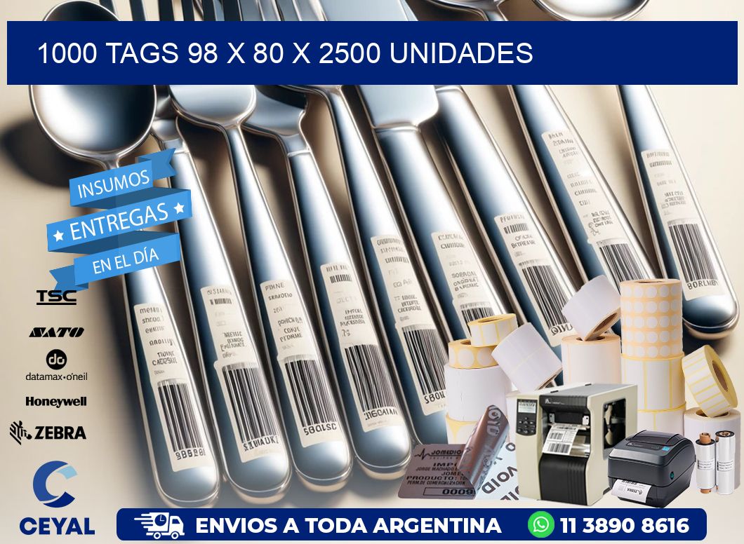 1000 TAGS 98 x 80 X 2500 UNIDADES