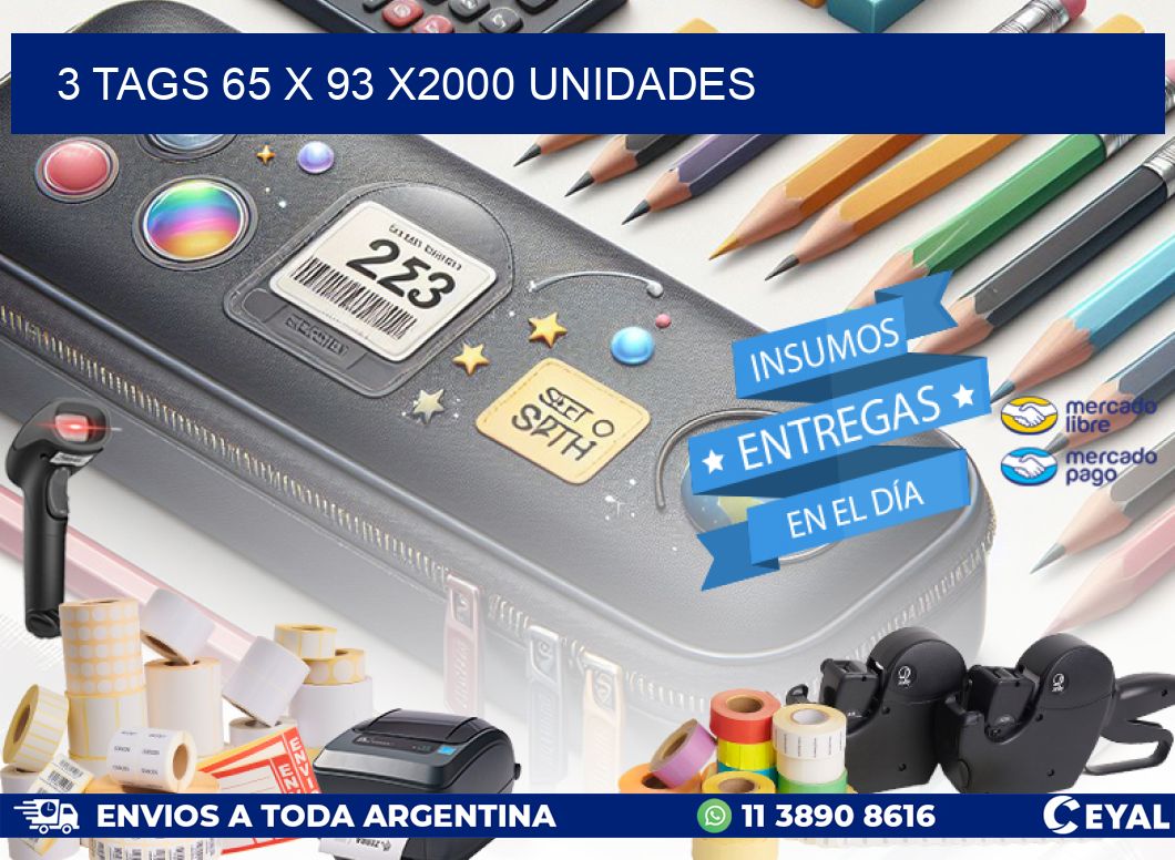 3 TAGS 65 x 93 X2000 UNIDADES