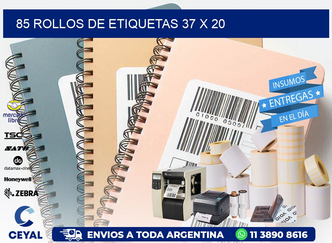 85 ROLLOS DE ETIQUETAS 37 x 20