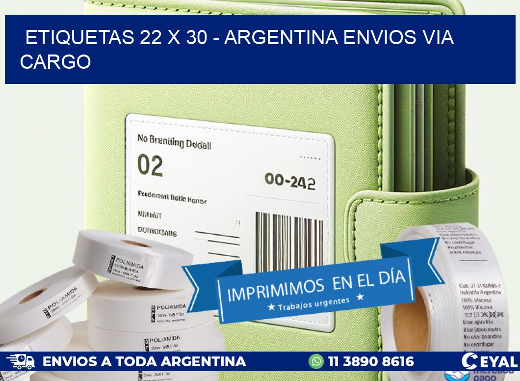 ETIQUETAS 22 x 30 - ARGENTINA ENVIOS VIA CARGO