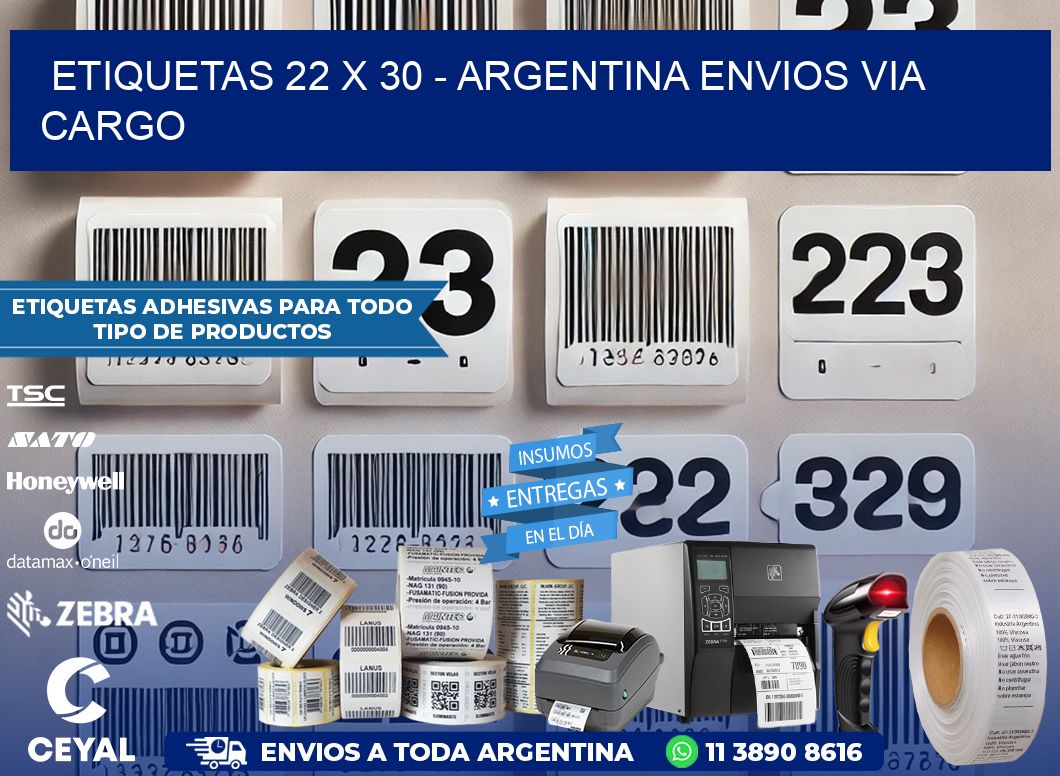 ETIQUETAS 22 x 30 - ARGENTINA ENVIOS VIA CARGO