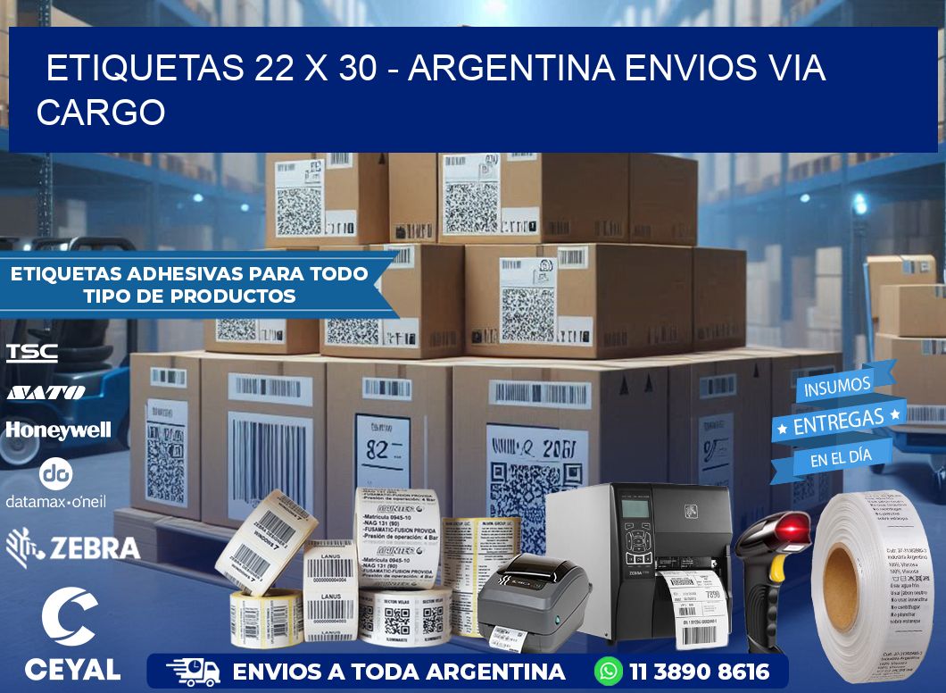 ETIQUETAS 22 x 30 – ARGENTINA ENVIOS VIA CARGO