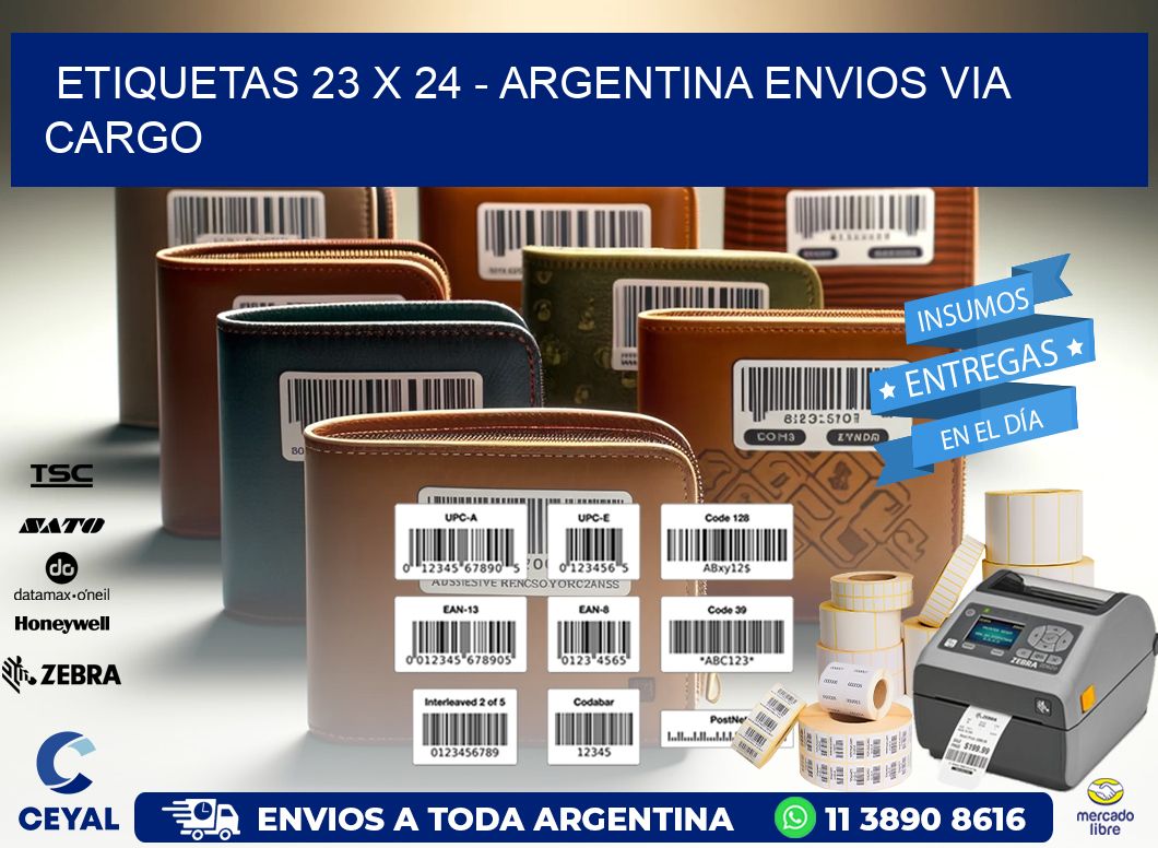 ETIQUETAS 23 x 24 - ARGENTINA ENVIOS VIA CARGO