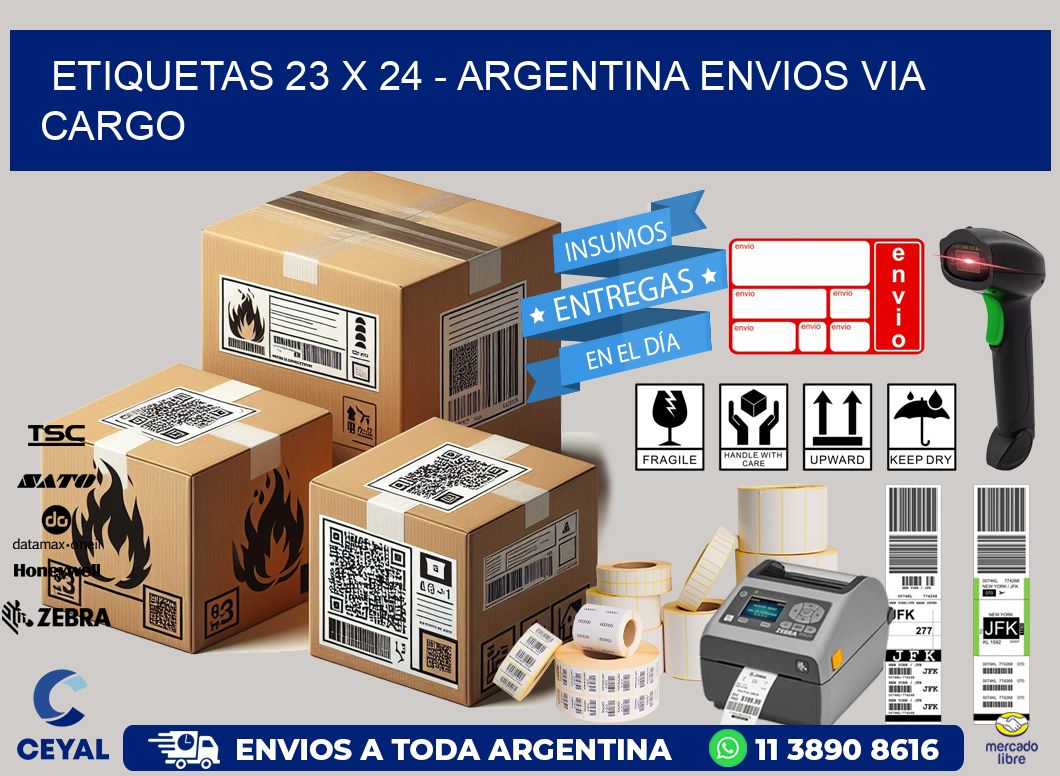 ETIQUETAS 23 x 24 - ARGENTINA ENVIOS VIA CARGO