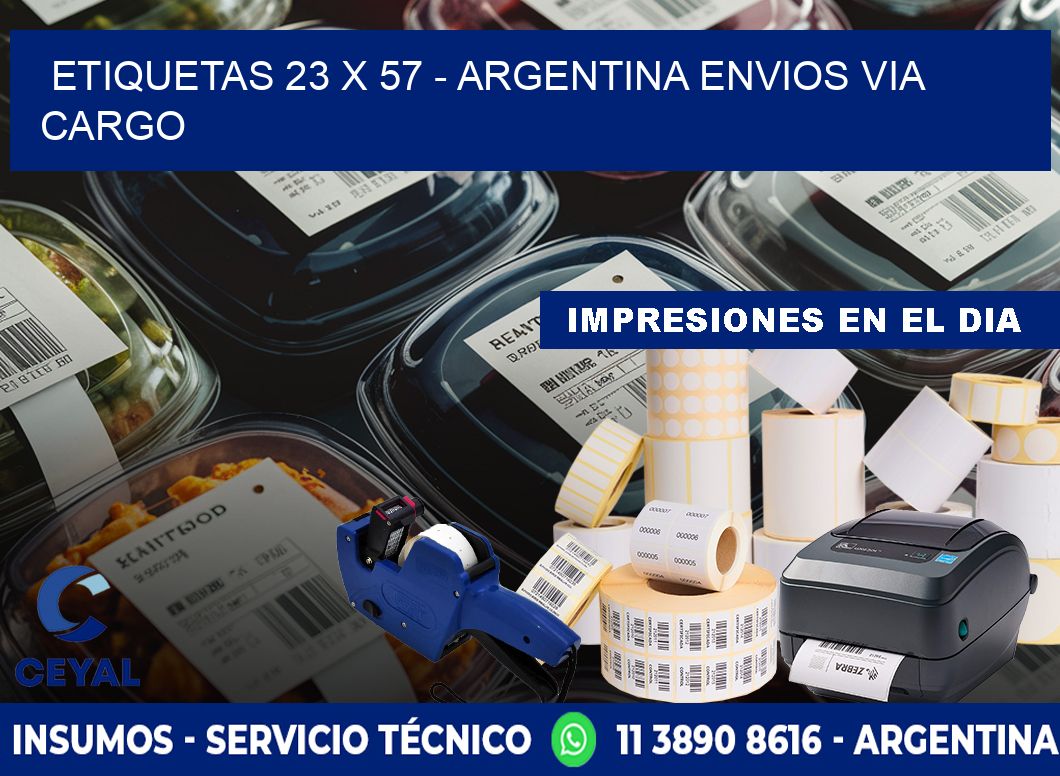 ETIQUETAS 23 x 57 - ARGENTINA ENVIOS VIA CARGO