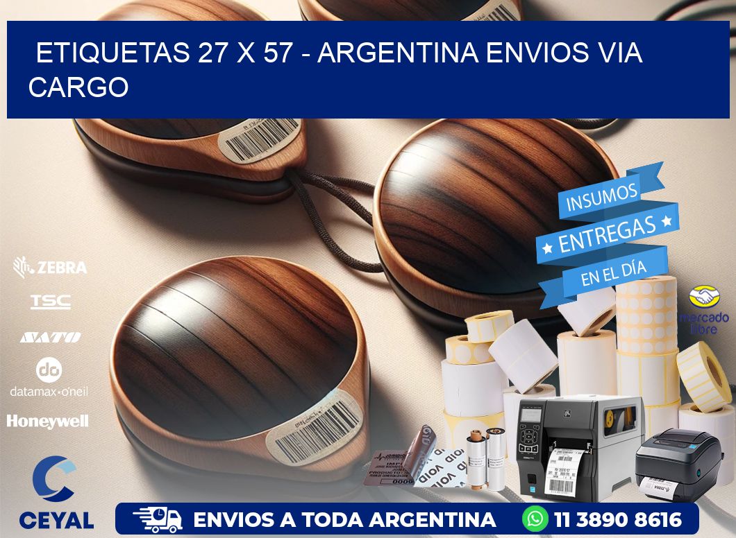 ETIQUETAS 27 x 57 - ARGENTINA ENVIOS VIA CARGO