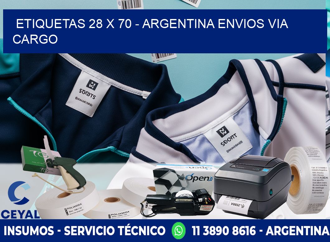 ETIQUETAS 28 x 70 - ARGENTINA ENVIOS VIA CARGO