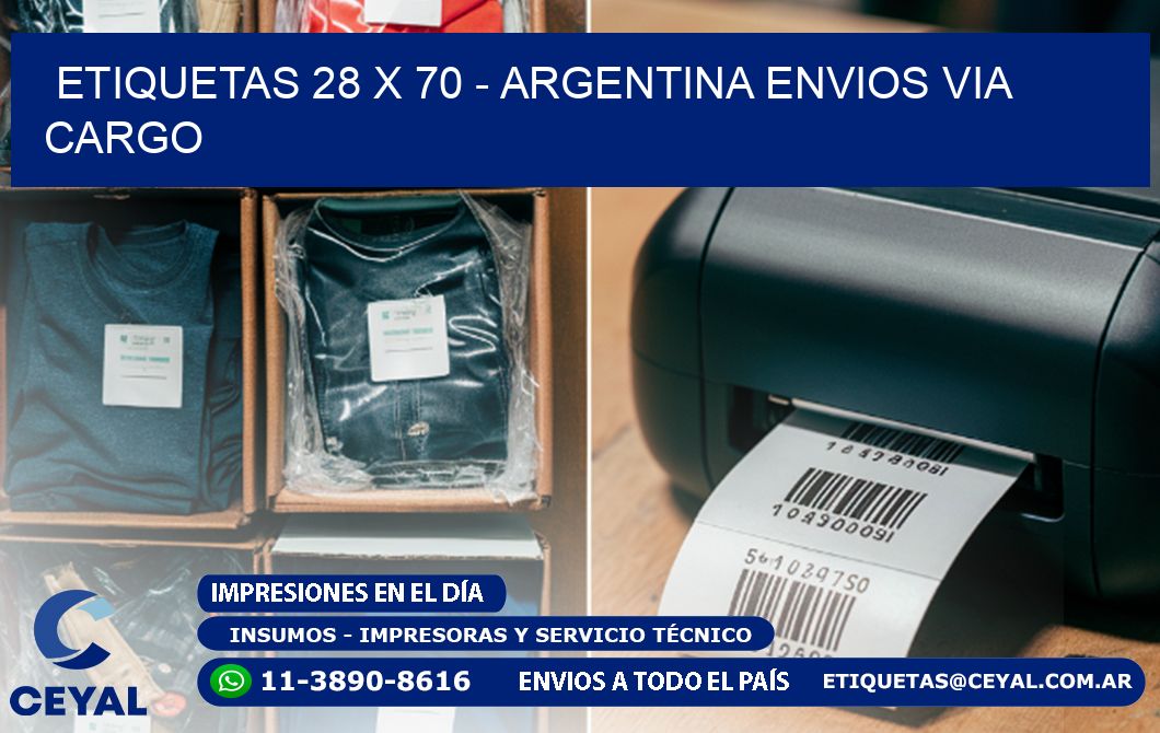 ETIQUETAS 28 x 70 - ARGENTINA ENVIOS VIA CARGO