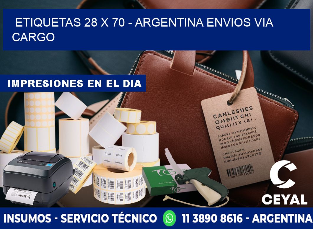 ETIQUETAS 28 x 70 - ARGENTINA ENVIOS VIA CARGO