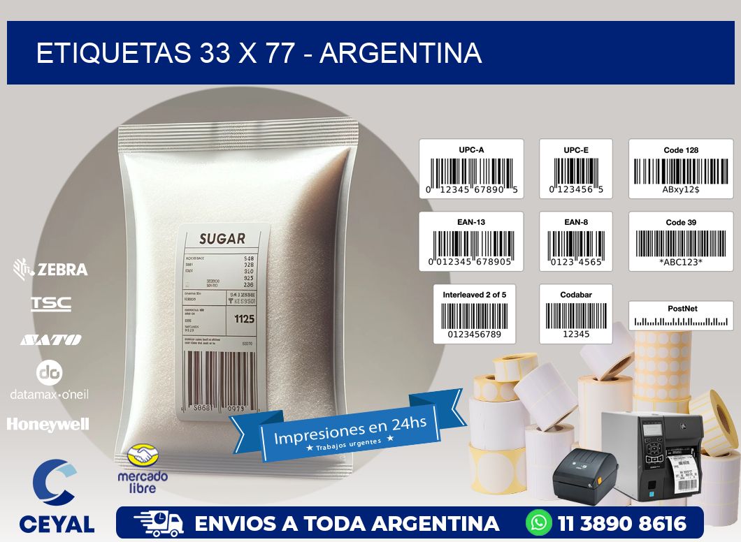 ETIQUETAS 33 x 77 - ARGENTINA