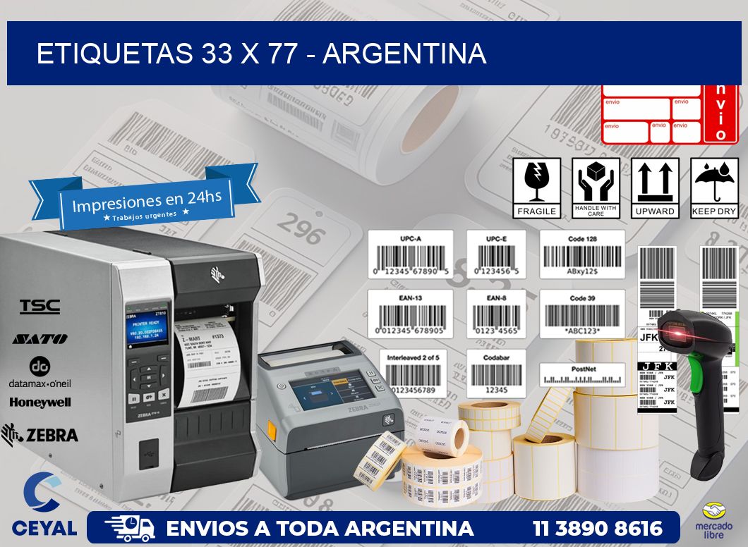 ETIQUETAS 33 x 77 - ARGENTINA