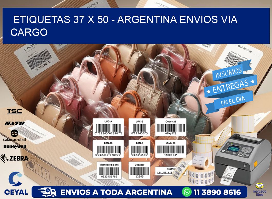 ETIQUETAS 37 x 50 - ARGENTINA ENVIOS VIA CARGO