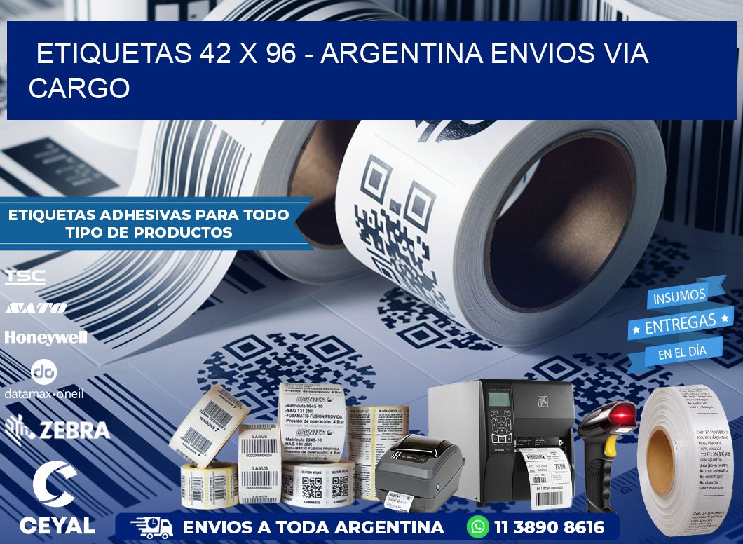 ETIQUETAS 42 x 96 – ARGENTINA ENVIOS VIA CARGO