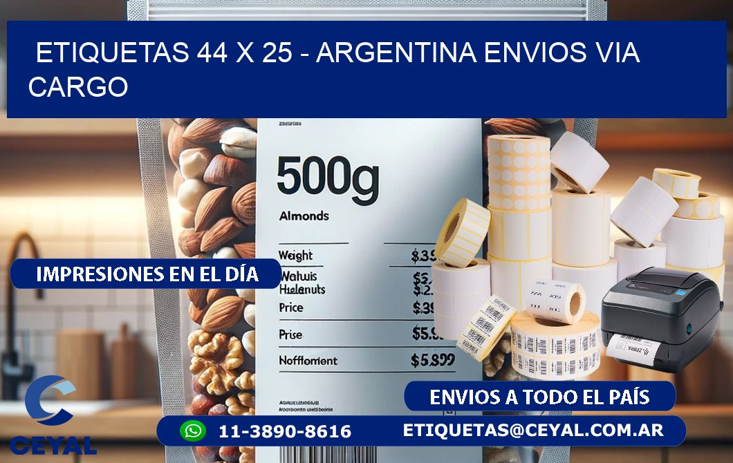 ETIQUETAS 44 x 25 - ARGENTINA ENVIOS VIA CARGO