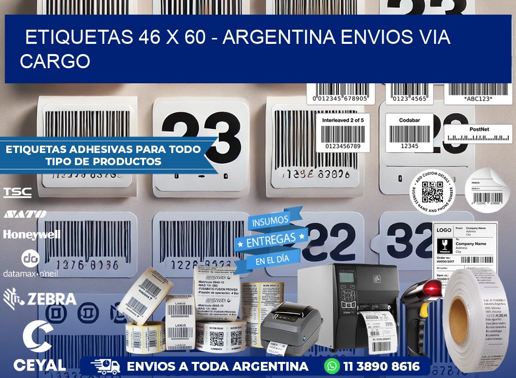 ETIQUETAS 46 x 60 - ARGENTINA ENVIOS VIA CARGO