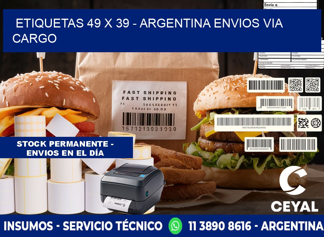 ETIQUETAS 49 x 39 - ARGENTINA ENVIOS VIA CARGO