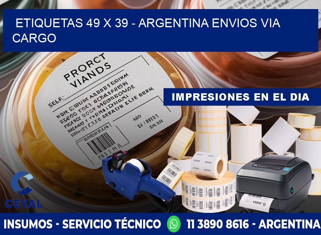 ETIQUETAS 49 x 39 - ARGENTINA ENVIOS VIA CARGO