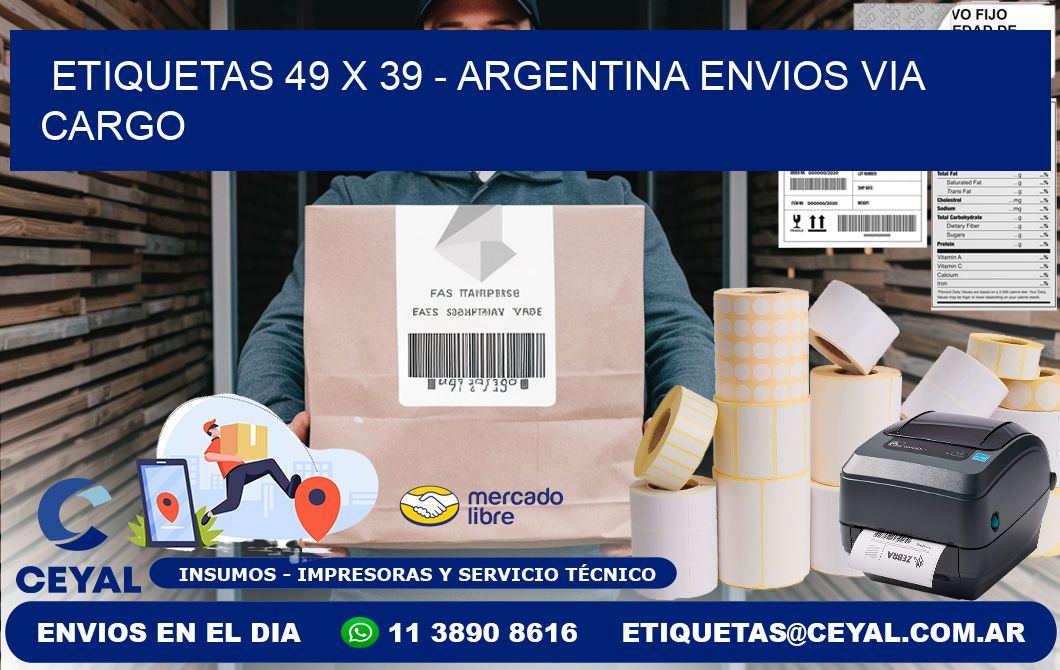 ETIQUETAS 49 x 39 - ARGENTINA ENVIOS VIA CARGO