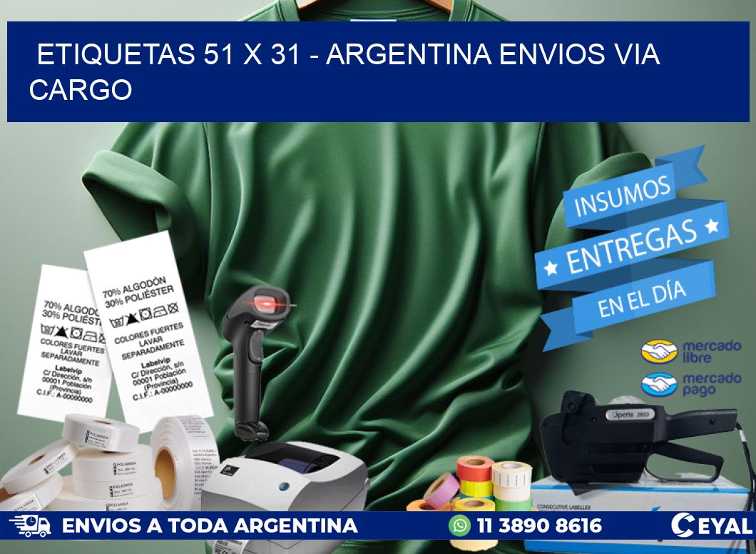 ETIQUETAS 51 x 31 – ARGENTINA ENVIOS VIA CARGO