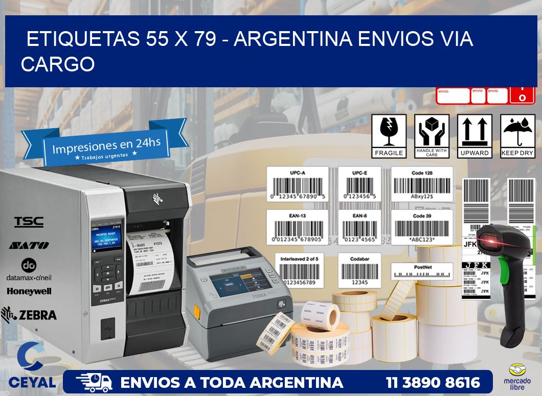 ETIQUETAS 55 x 79 – ARGENTINA ENVIOS VIA CARGO