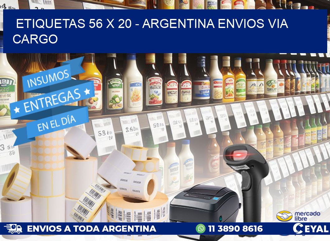 ETIQUETAS 56 x 20 - ARGENTINA ENVIOS VIA CARGO